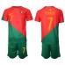 Cheap Portugal Cristiano Ronaldo #7 Home Football Kit Children World Cup 2022 Short Sleeve (+ pants)